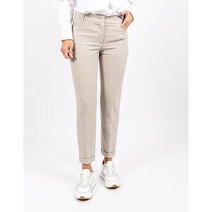 Raffaello Rossi Ute 7/8 Trousers Pants Women's US 4 Cream High Waisted Cuff Hem